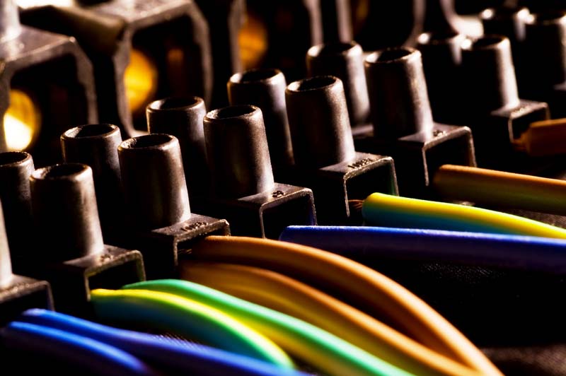 close up of electrical wiring with multiple color wires